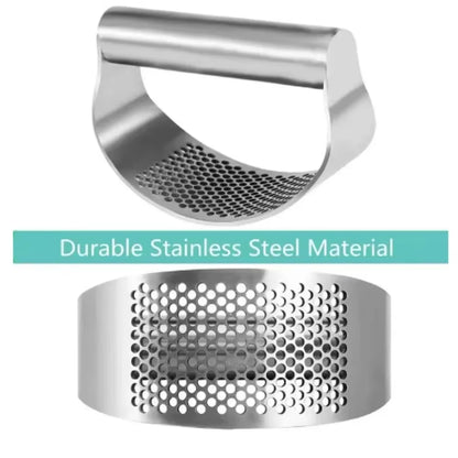 Stainless steel kitchen garlic tool detail