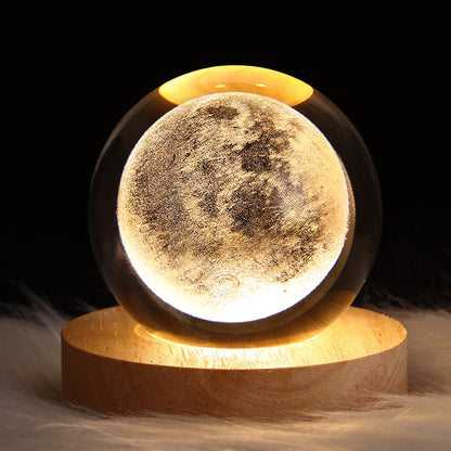 Starry Sky And Planets Moon Moon Crystal Ball Projection Small Night Lamp Creative Ambience Light