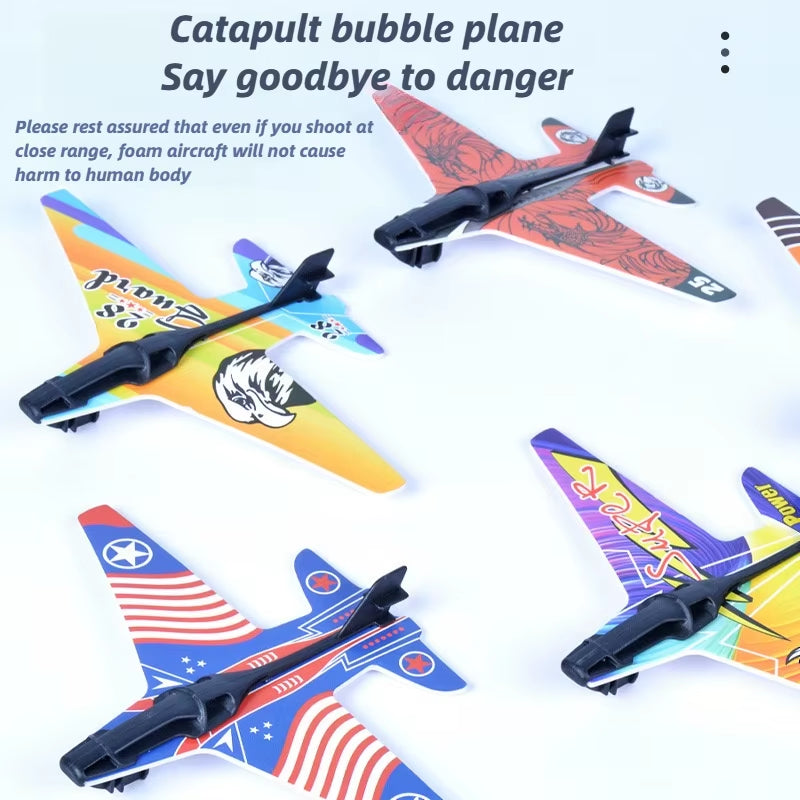 Children'S Toys Airplane Launcher Children'S Fun Foam Airplane Outdoor Parent-Child Interaction Toy Boy Sports Flying Toy Gift