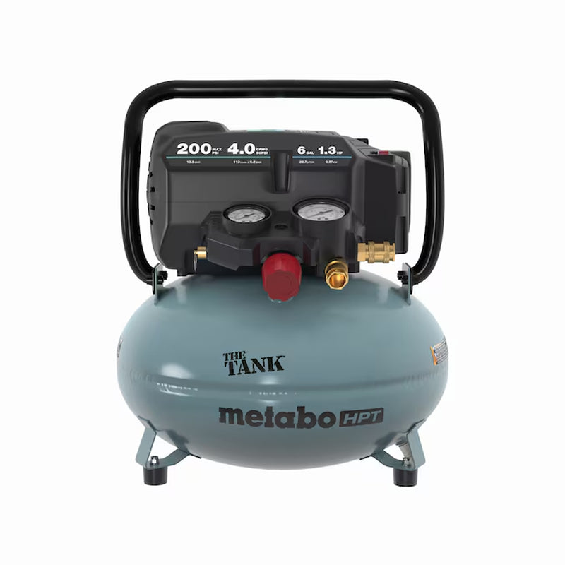 the Tank 6-Gallons Portable Electric 200 PSI Pancake Air Compressor