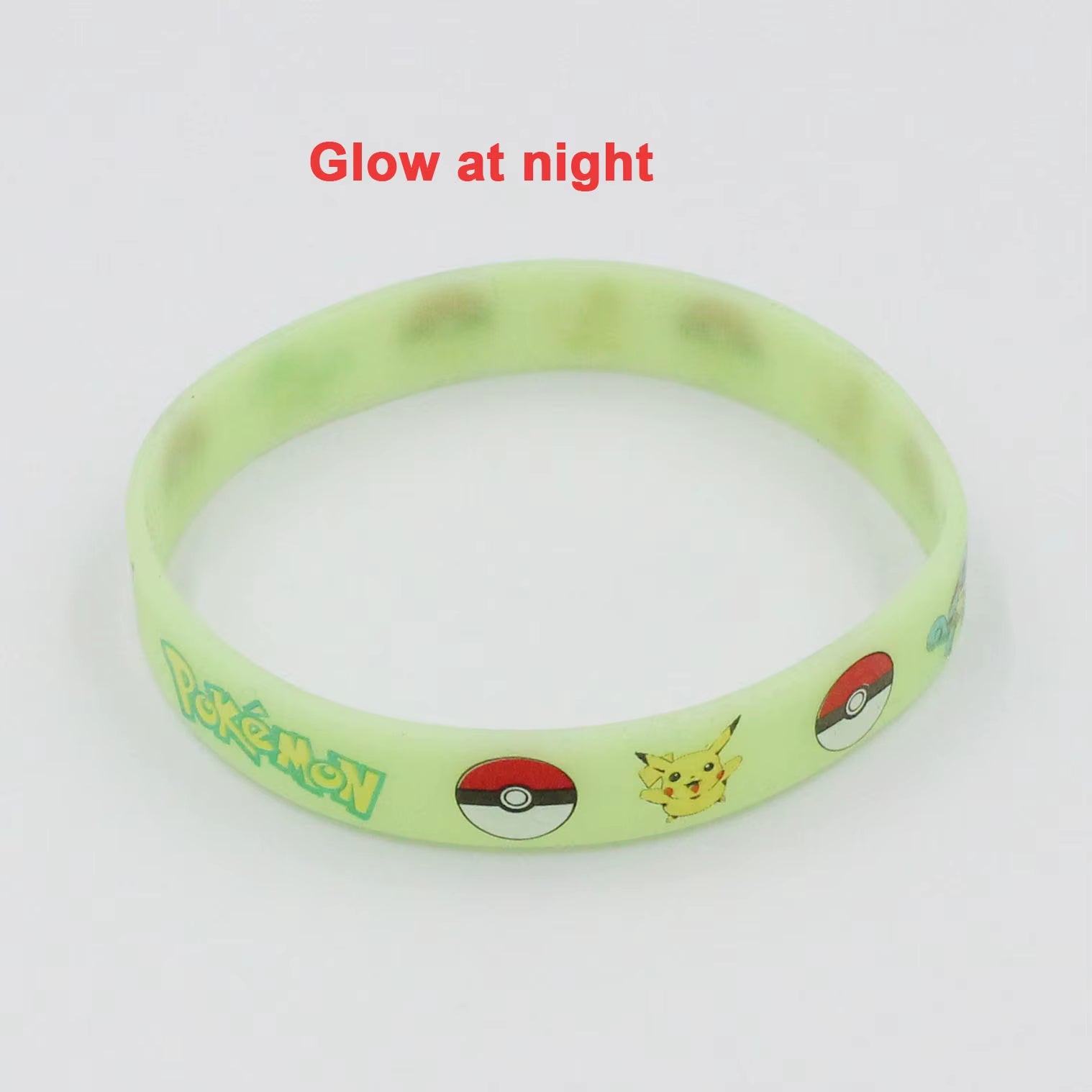 Pokemon Pikachu Figures Glow Silicone Bracelet Anime Toys Wristband Bracelets Cosplay Accessoires Boys Girl Birthday Party Gift