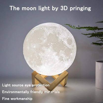 Rechargeable moon lamp color changing