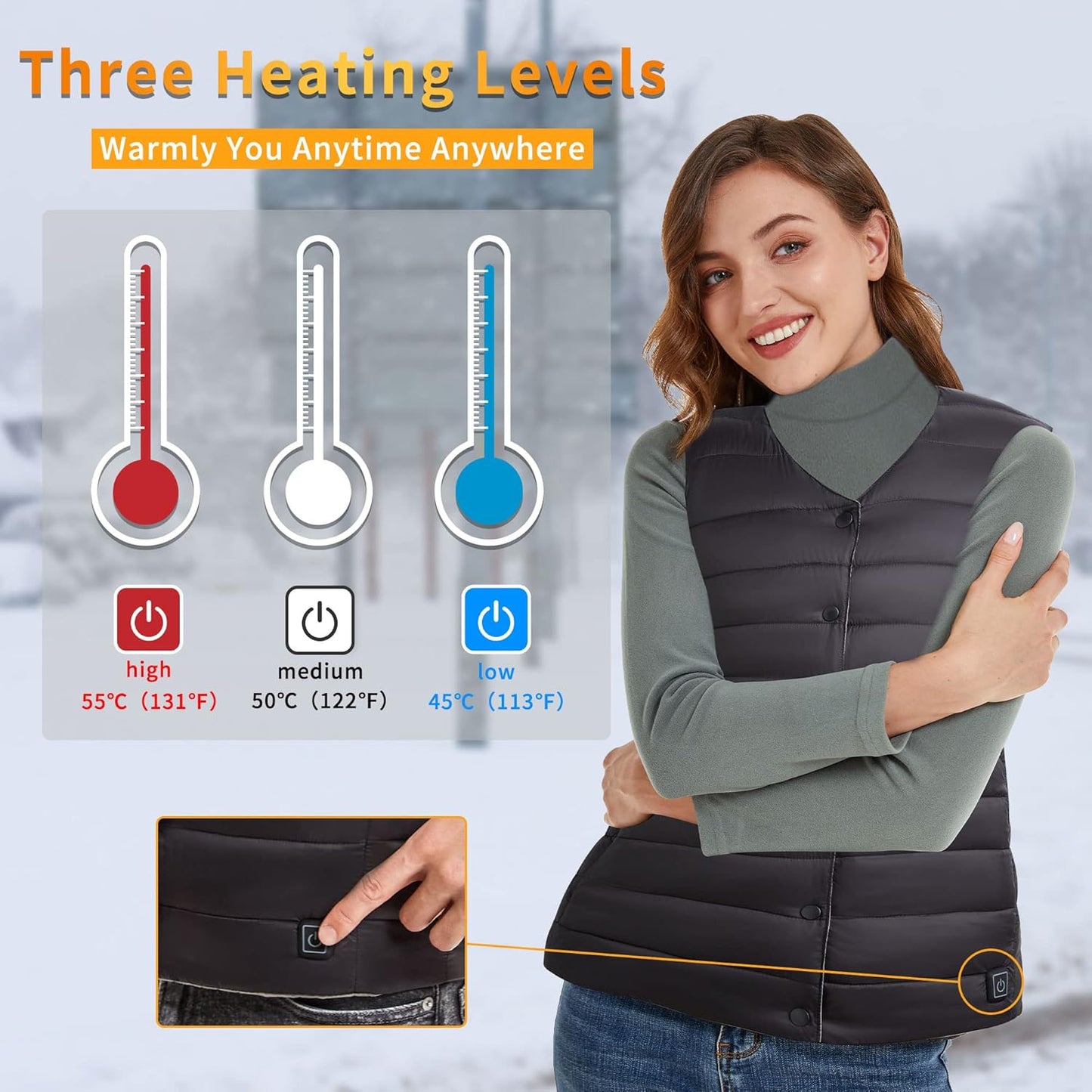 Heated Vest for Women USB Rechargeable Lightweight Heated Vest Pack for Hunting Hiking