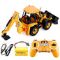 E589 RC Backhoe Loader 1:20 Excavator Remote Control Car Engineering Vehicle Truck Model Bulldozer Trailer Toy for Boy