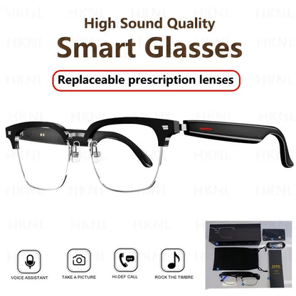 2024 Camera Smart Music Sunglasses Earphones Wireless Bluetooth Headset HIFI Sound Headphone Driving Glasses Hands-Free Call