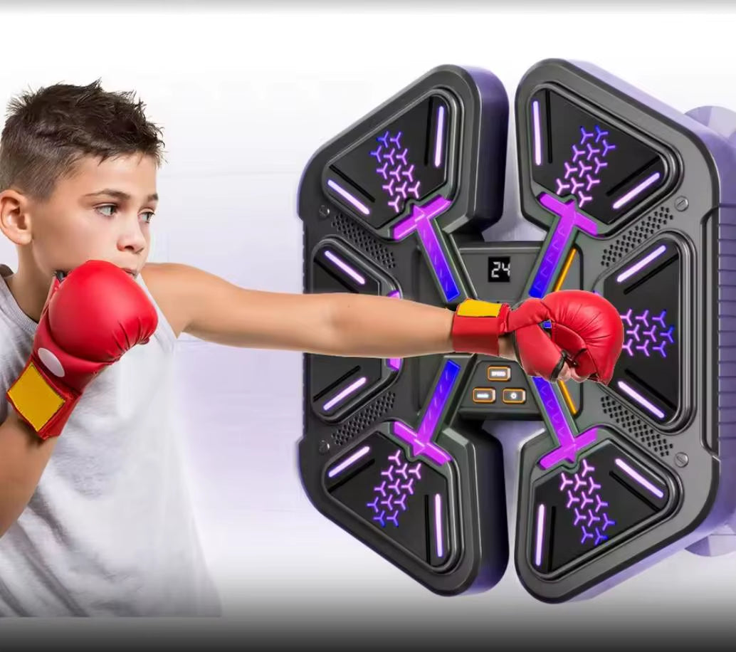 TOY008 - Fitness Meets Fun: Smart Music Boxing Machine with LED Lights!