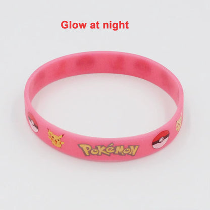 Pokemon Pikachu Figures Glow Silicone Bracelet Anime Toys Wristband Bracelets Cosplay Accessoires Boys Girl Birthday Party Gift