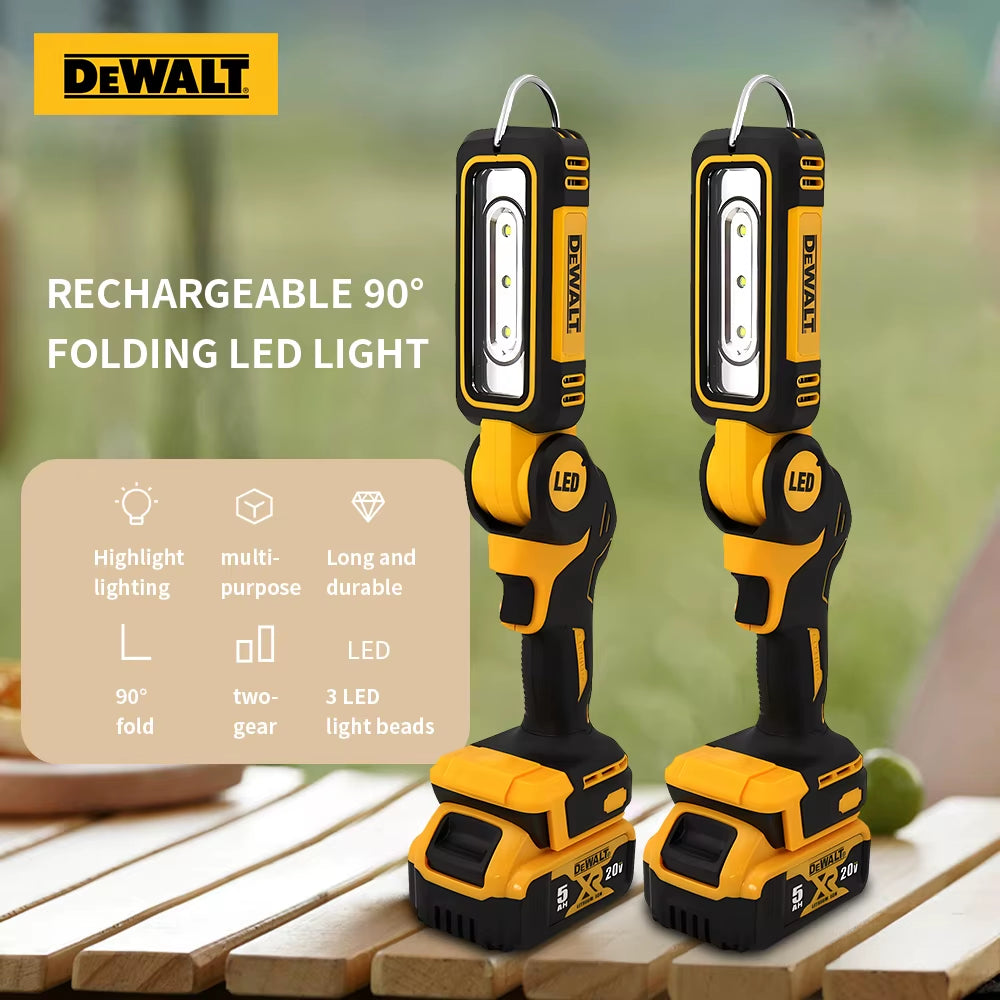 LED Lighting Work Light Flashlight 90 Degree Foldable 20V Battery Household Handheld Multifunctional Emergency Light