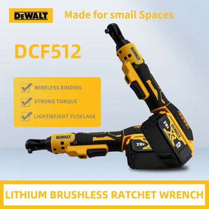 DCF512 Ratchet Right Angle Wrench Variable Speed Brushless Power Wrench LED light Cordless 20V Battery Power Tools