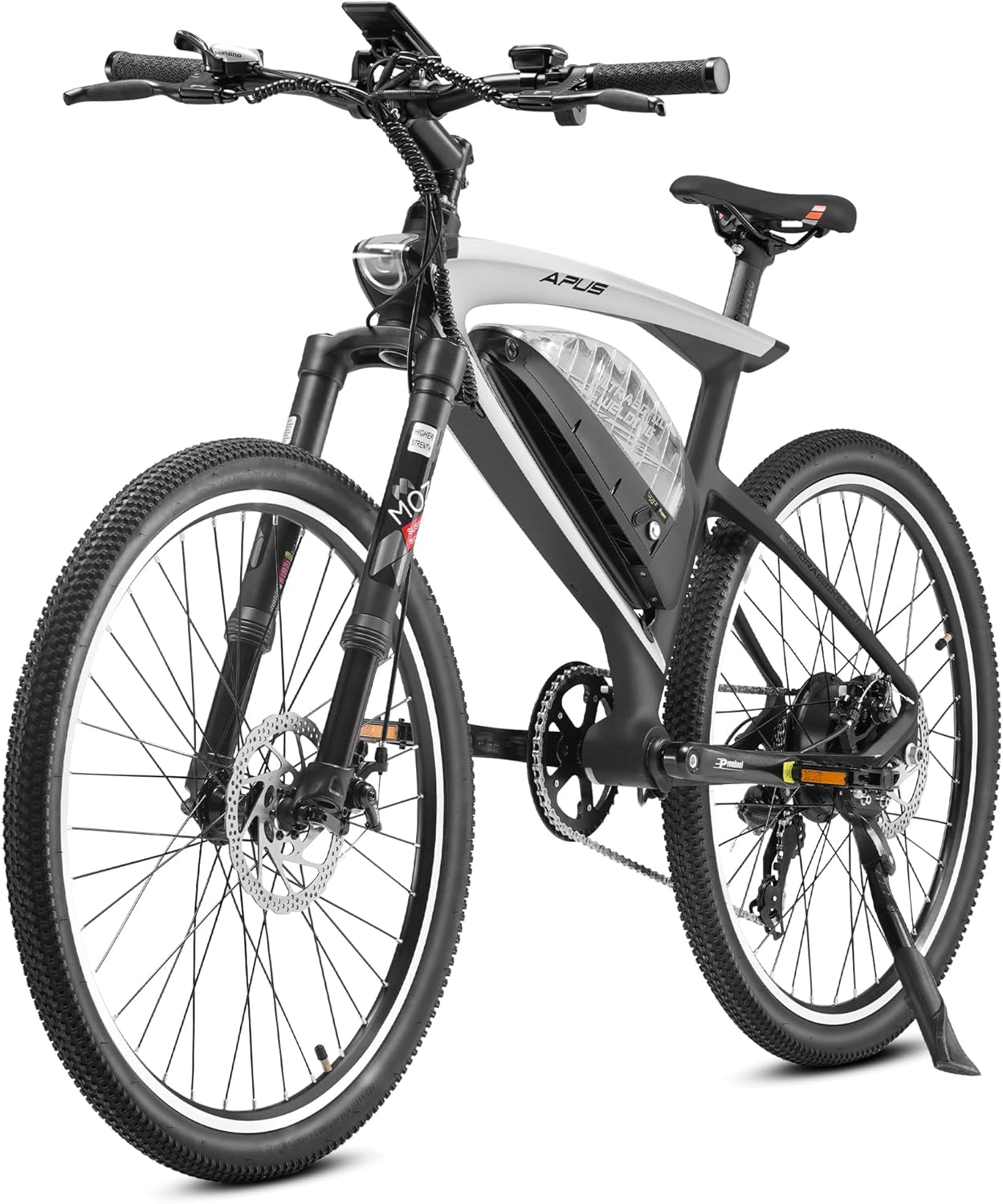 APUS Upgraded Peak 1000W Electric Bike 15AH Battery 26'' Carbon Fiber Electric Bike, 7-Speed Gears 30MPH Ebike,Color Display with USB Port