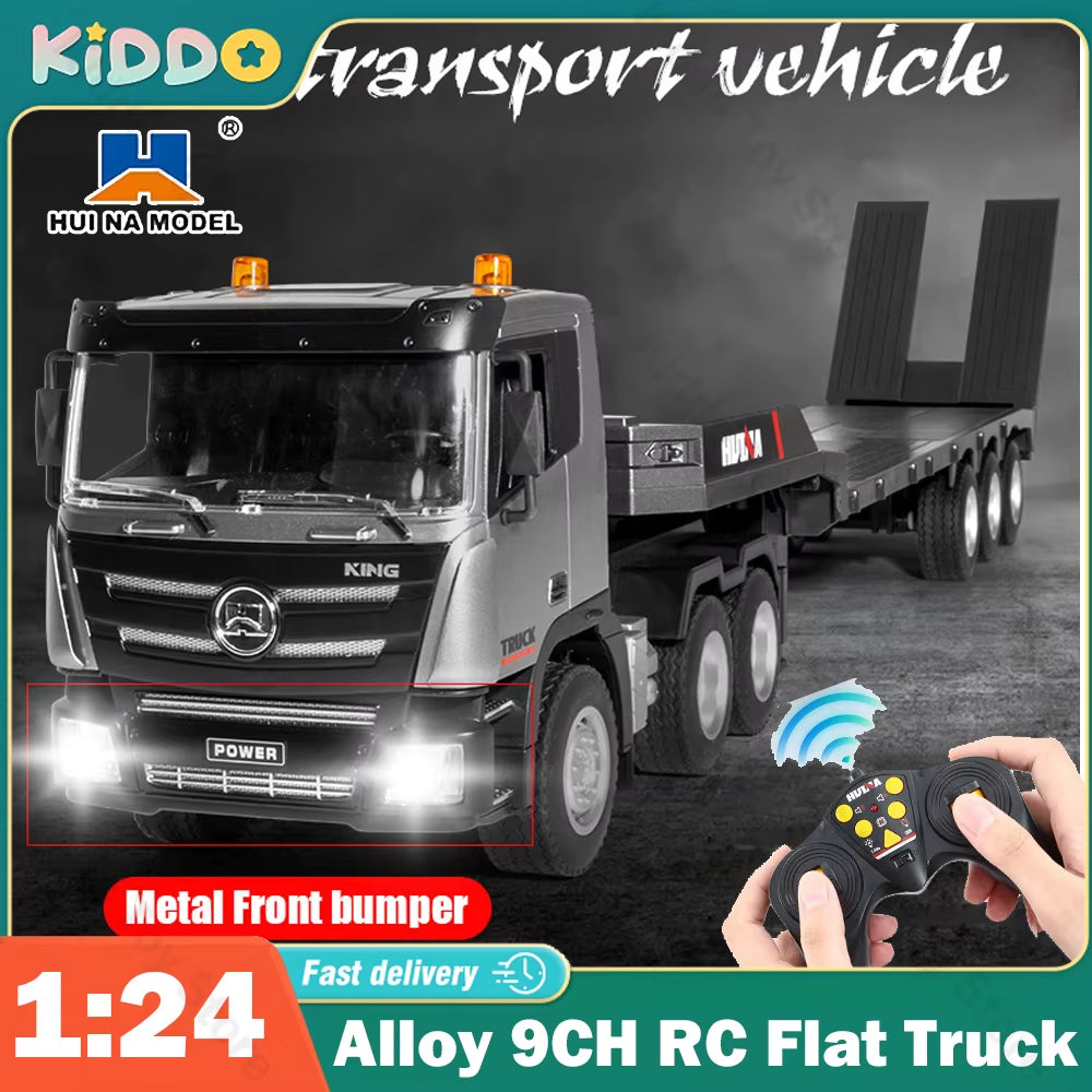 1:24  RC Flat Truck Model 9Channels Alloy Engineer Vehicle 2.4G Remote Control Car Radio Controlled Trailer Christmas Gifts