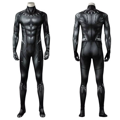 Black Panther Cosplay Costume Cos T'Challa Jumpsuit Halloween Party Carnival Comic-Con Masquerade Perform Props Bodysuit Gift