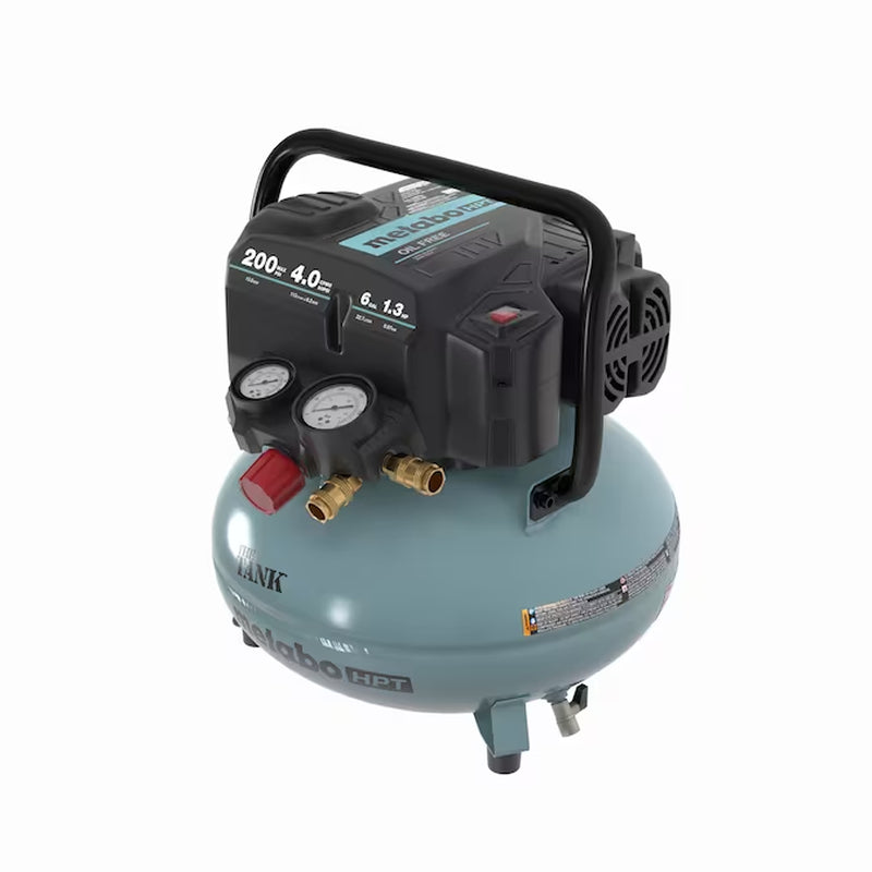 the Tank 6-Gallons Portable Electric 200 PSI Pancake Air Compressor