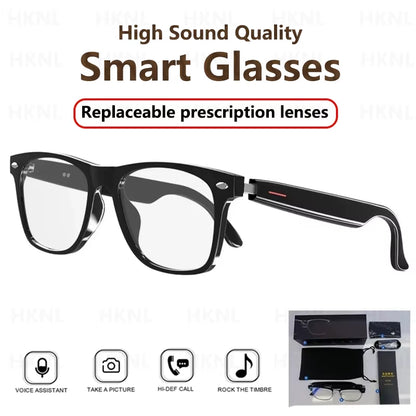 2024 Camera Smart Music Sunglasses Earphones Wireless Bluetooth Headset HIFI Sound Headphone Driving Glasses Hands-Free Call