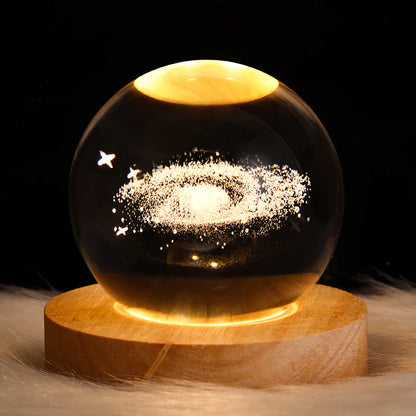 Starry Sky And Planets Moon Moon Crystal Ball Projection Small Night Lamp Creative Ambience Light