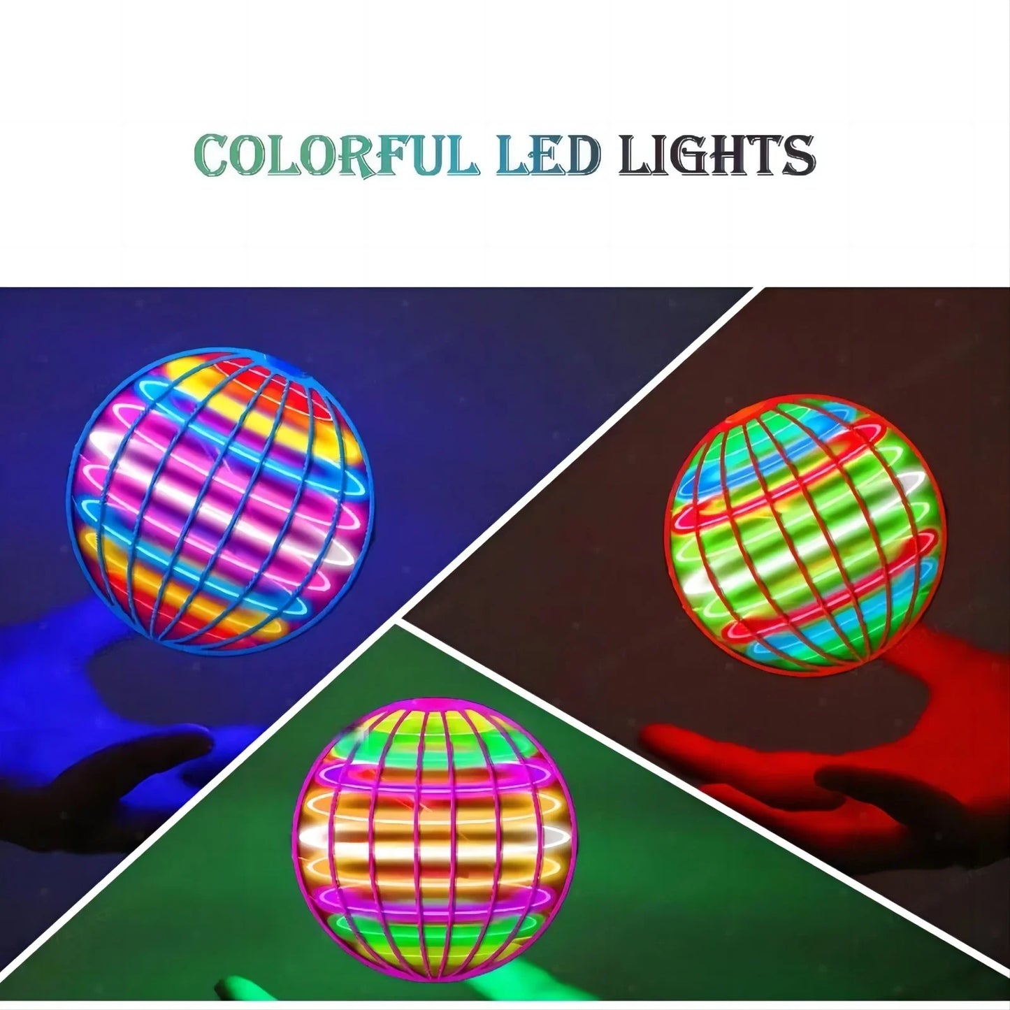 Flying Ball Children'S Hand Controlled Color LED Cosmic Globe 360 ° Rotating Suspension Ball Suitable for Indoor and Outdoor Toy