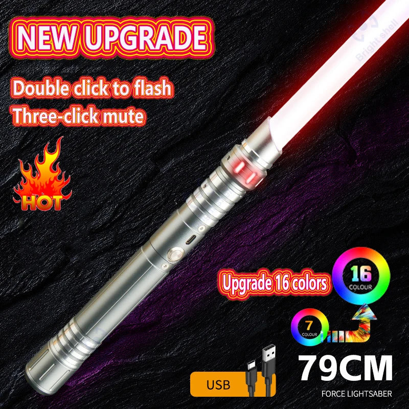 Lightsaber Metal Laser Sword Toys RGB Light Saber 7 Color Change Kids Soundfonts Force FX FOC Blaster Toys Jedi Laser Sword Gift