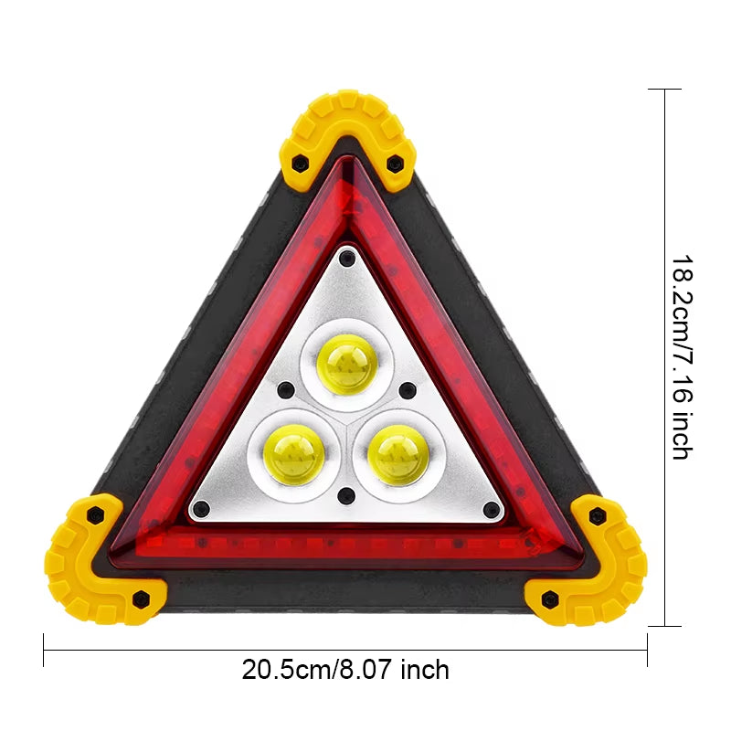 Rechargeable Led Emergency Light 4 Modes Warning Hazard Trilight Triangle for Vehicle Breakdown Car Safety Kits Accessories