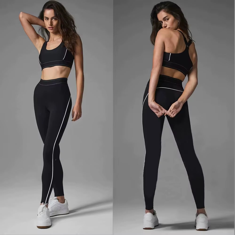 Exercise Yoga Set Pilates Set Bra High-waisted Running Set Shock-proof Bra Tight Fitness Leggings Women's Yoga Set Activewear