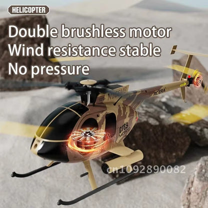 1:28 C189 RC Helicopter MD500 Brushless Motor Dual-motor 6-Axis Control Aircraft Takeoff/landing Toy One-click Model Gyro Remote