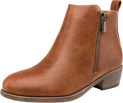 Women's Ankle Boots, Classic Low Heeled Short Booties, Casual Comfortable Boots