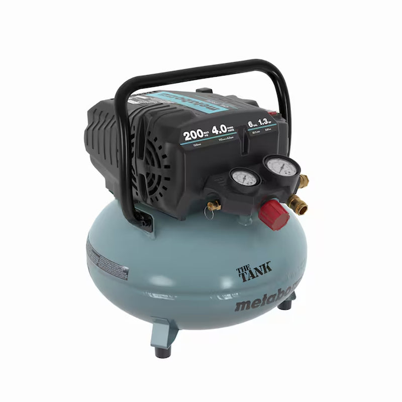 the Tank 6-Gallons Portable Electric 200 PSI Pancake Air Compressor