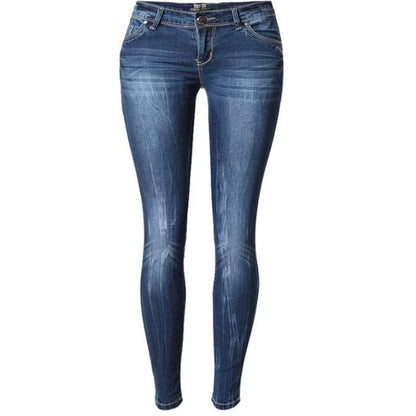 Women'S Tight Denim Pencil Pants, Low Waisted Jeans, Tied Dyeing Women Jeans