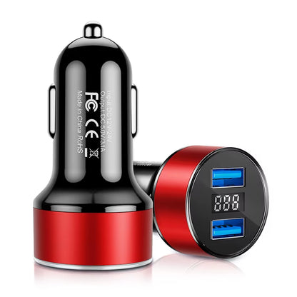 Car Led Charger for Cigarette Lighter in The Car Xiaomi Car Battery Charger Mobile Phone Charging Display Voltmeter Fast Charge