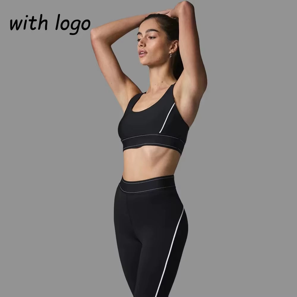 Exercise Yoga Set Pilates Set Bra High-waisted Running Set Shock-proof Bra Tight Fitness Leggings Women's Yoga Set Activewear