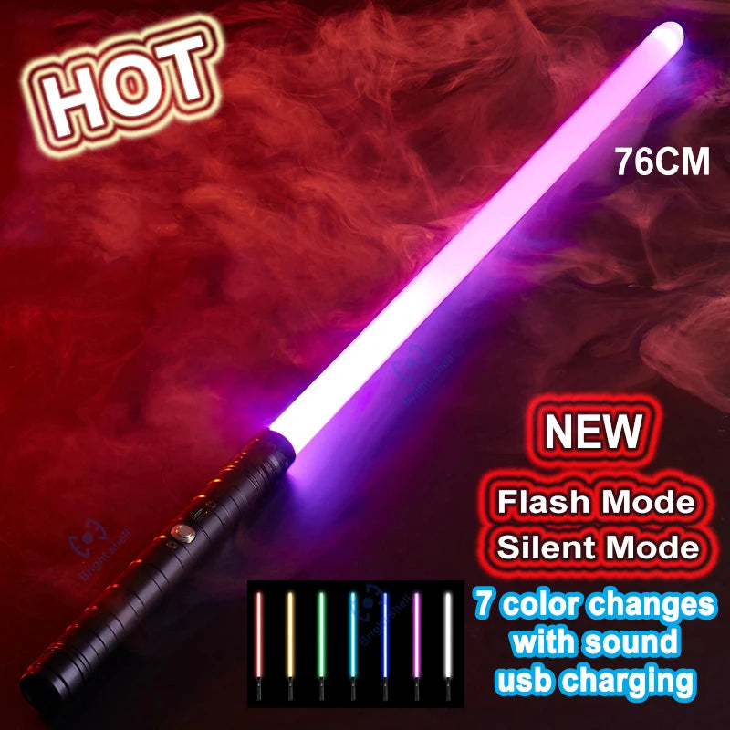 Lightsaber Metal Laser Sword Toys RGB Light Saber 7 Color Change Kids Soundfonts Force FX FOC Blaster Toys Jedi Laser Sword Gift