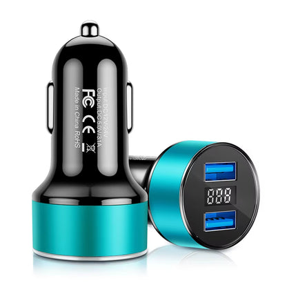 Car Led Charger for Cigarette Lighter in The Car Xiaomi Car Battery Charger Mobile Phone Charging Display Voltmeter Fast Charge