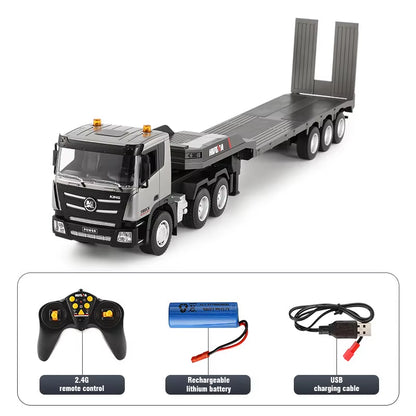 1:24  RC Flat Truck Model 9Channels Alloy Engineer Vehicle 2.4G Remote Control Car Radio Controlled Trailer Christmas Gifts