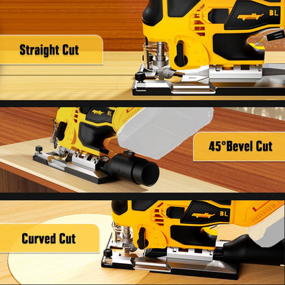 Cordless Jig Saw Compatible with Dewalt 18V 20V Battery 3800Rpm Brushless Electric Jigsaw Woodworking Power Tool(NO Battery)