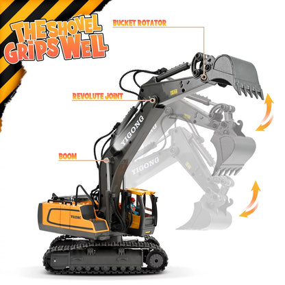 JOU002 - Adventure Awaits: 11-Channel Remote Control Excavator for Young Builders!