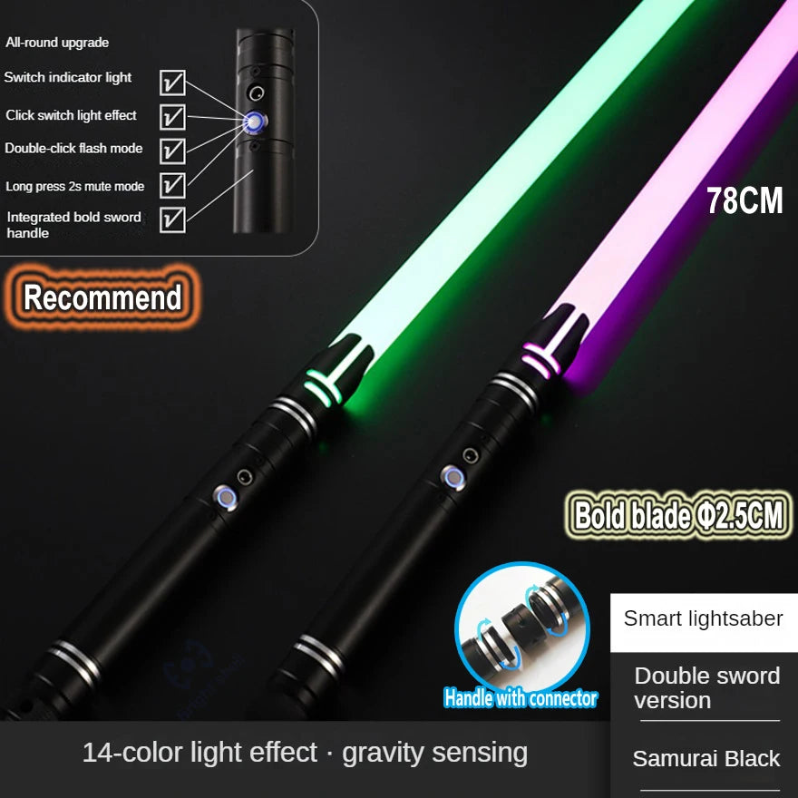 Lightsaber Metal Laser Sword Toys RGB Light Saber 7 Color Change Kids Soundfonts Force FX FOC Blaster Toys Jedi Laser Sword Gift