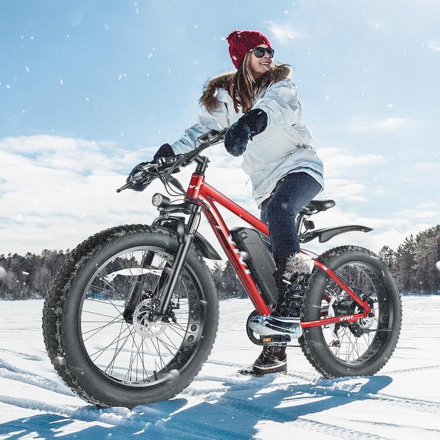 Electric Bike 26" x 4.0 Fat Tire Electric Bike 48V 500W All Terrain Electric Bike Long Range Electric Mountain Bike Beach Bike Snow Bike, UL2849 Certified