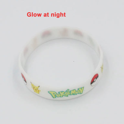 Pokemon Pikachu Figures Glow Silicone Bracelet Anime Toys Wristband Bracelets Cosplay Accessoires Boys Girl Birthday Party Gift