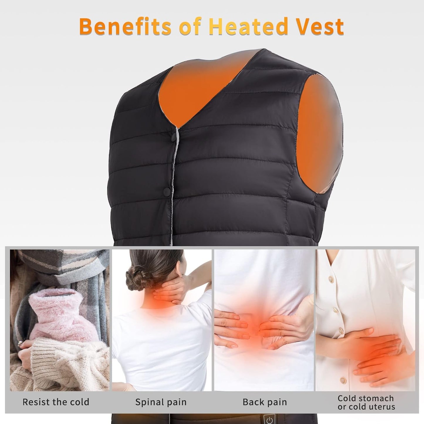 Heated Vest for Women USB Rechargeable Lightweight Heated Vest Pack for Hunting Hiking