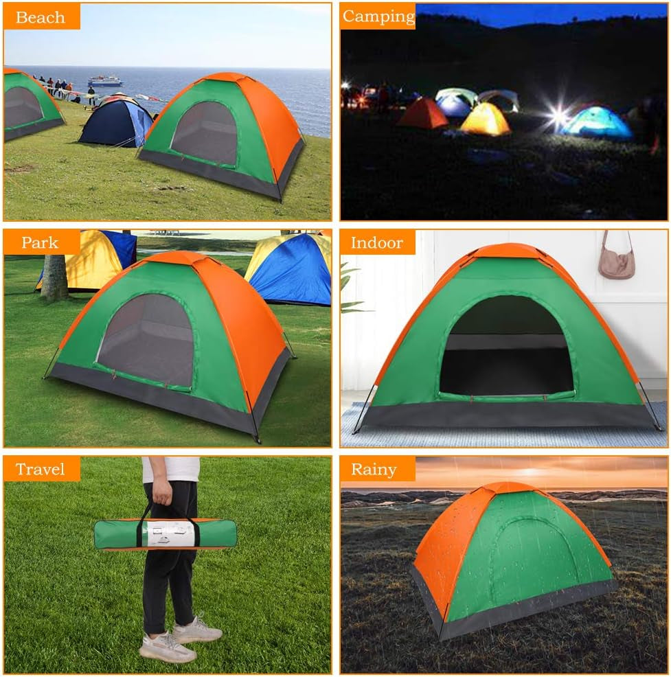 Camping Tent,Waterproof Camping Dome Tent for Outdoor Beach Camping Hiking Backpacking (2-Person)