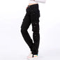 omen's cargo pants with multi-pockets - full length view