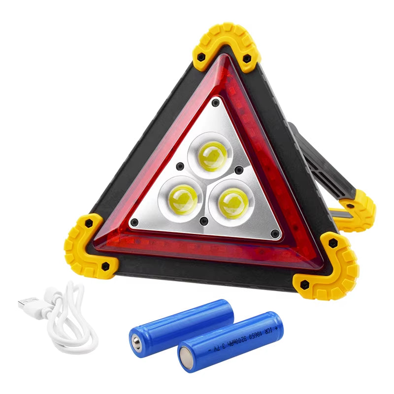 Rechargeable Led Emergency Light 4 Modes Warning Hazard Trilight Triangle for Vehicle Breakdown Car Safety Kits Accessories