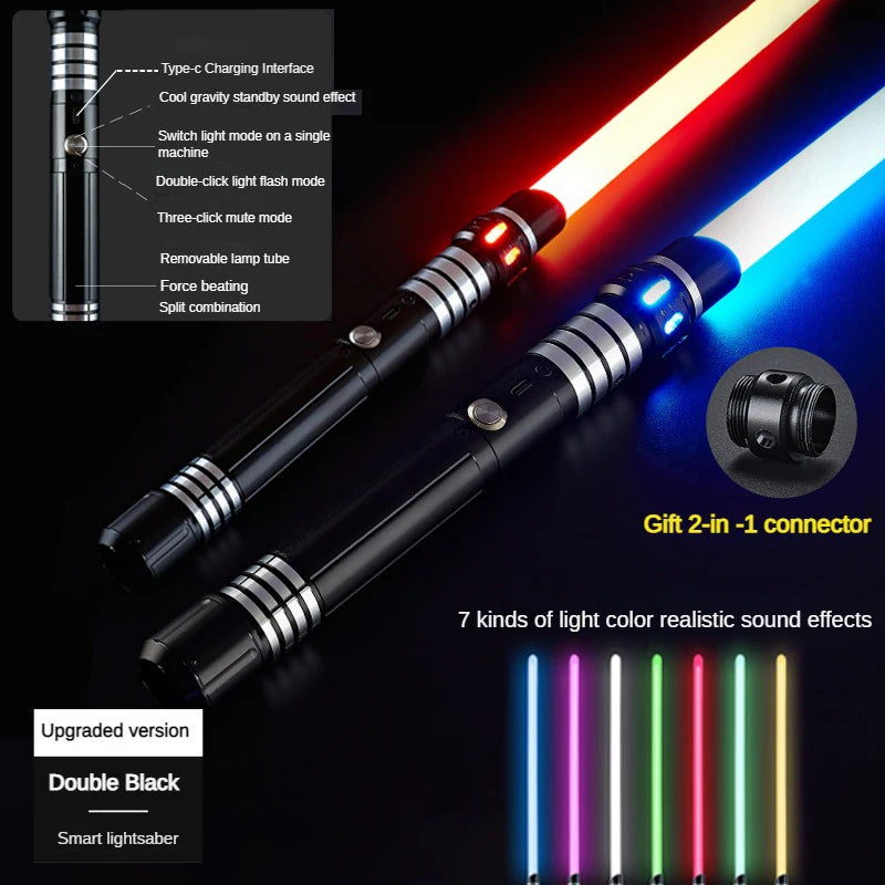 Lightsaber Metal Laser Sword Toys RGB Light Saber 7 Color Change Kids Soundfonts Force FX FOC Blaster Toys Jedi Laser Sword Gift