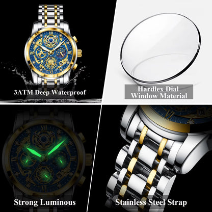 Luxury High Quality Man Watch Waterproof Luminous Chronograph Date Men Watch Stainless Steel Quartz Men'S Watches Reloj