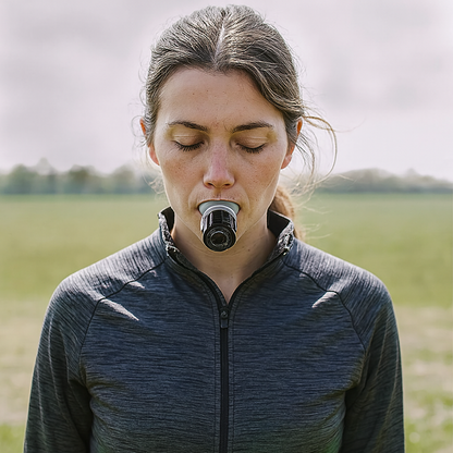 Adjustable Lung Trainer with intensity control knob - Customizable breathing resistance