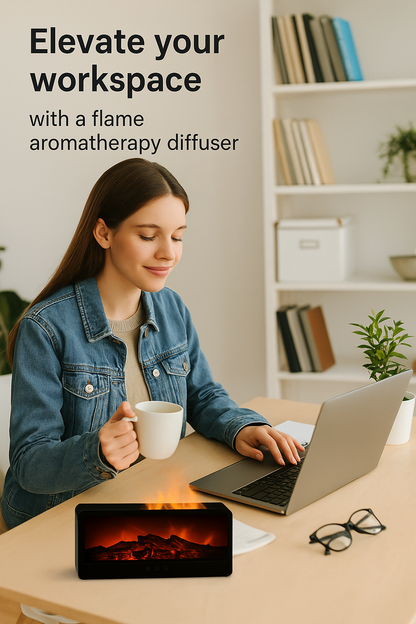 Women office flame aromatherapy diffuser 3D effect