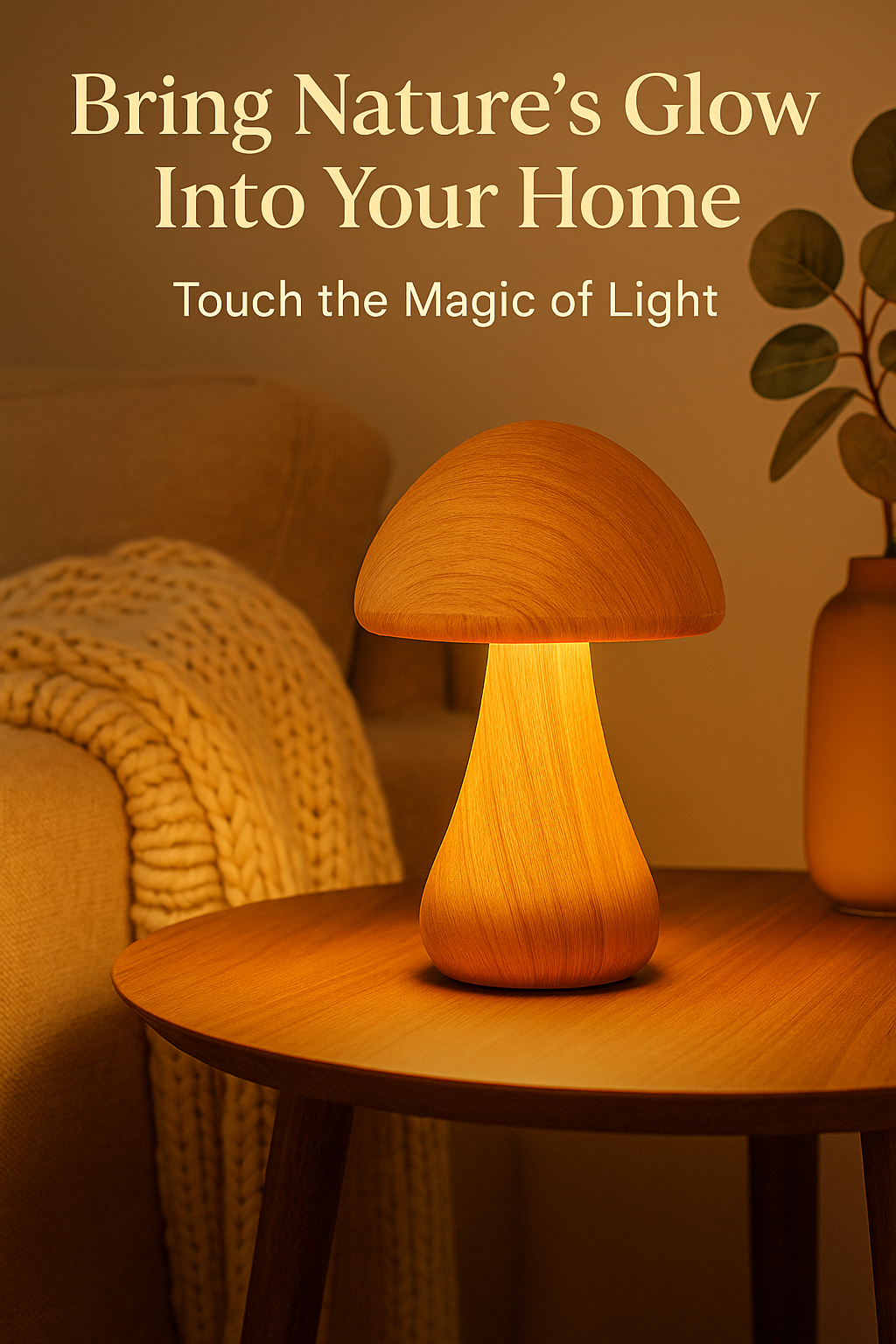 Mushroom LED night light touch control