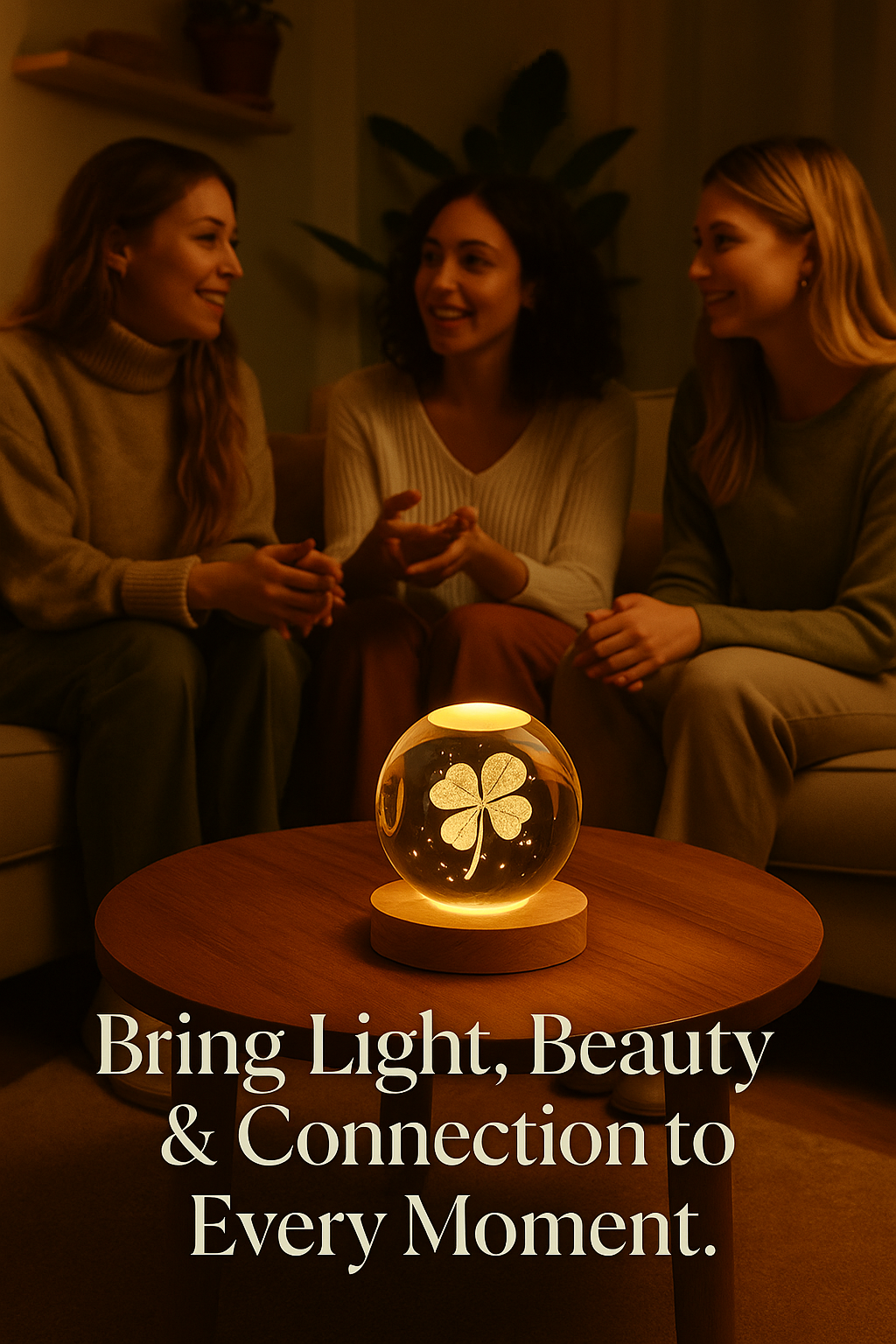 Women crystal ball projection lamp celestial