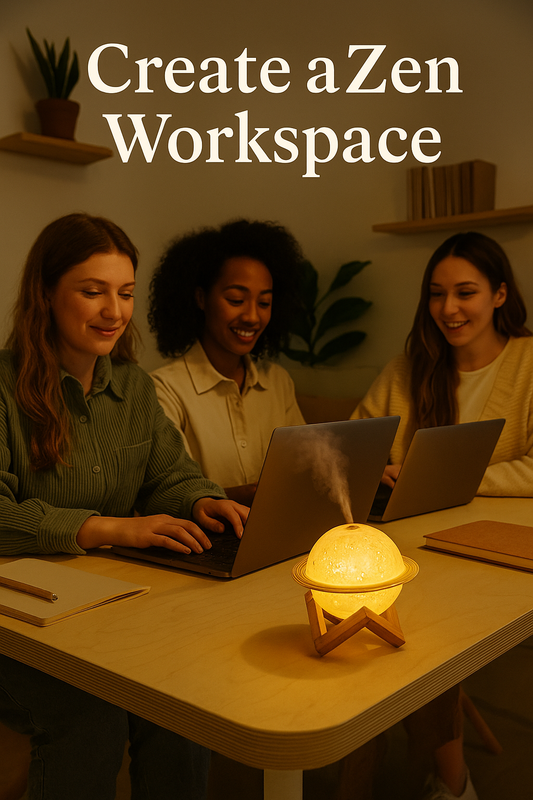 Zen workspace women moon lamp humidifier 3D LED night light