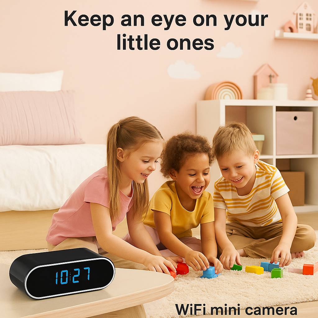 Child mini WiFi clock camera 4K hidden