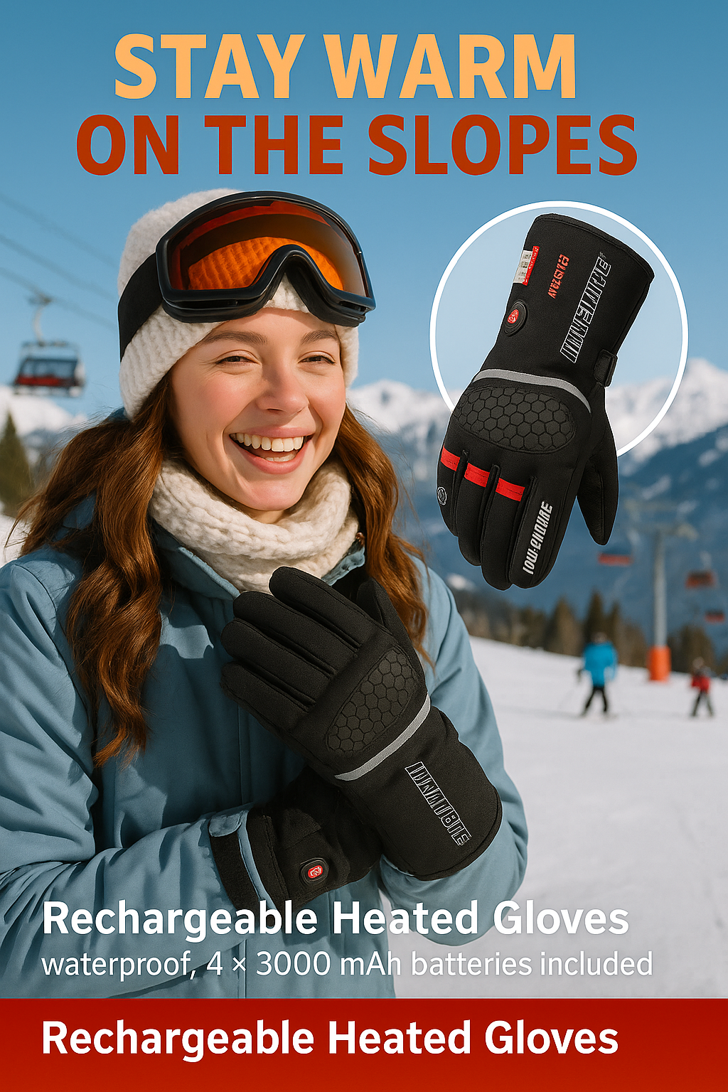 Rechargeable Heated Gloves - Waterproof